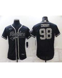Men's Las Vegas Raiders #98 Maxx Crosby Black Flex Base Stitched Jersey