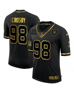 Men's Las Vegas Raiders #98 Maxx Crosby Black/Gold Salute To Service Limited Stitched Jersey