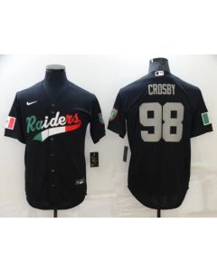 Men's Las Vegas Raiders #98 Maxx Crosby Black Mexico Stitched Jersey