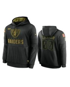 Men's Las Vegas Raiders ACTIVE PLAYER Custom 2020 Black Salute To Service Sideline Performance Pullover Hoodie