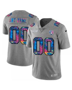 Men's Las Vegas Raiders ACTIVE PLAYER Custom 2020 Grey Crucial Catch Limited Stitched Jersey