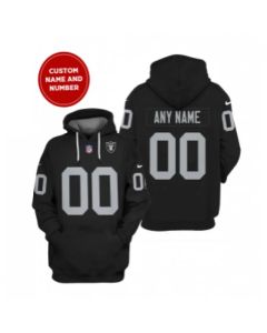 Men's Las Vegas Raiders Active Player Custom 2021 Black Pullover Hoodie (2021)