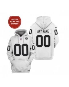 Men's Las Vegas Raiders Active Player Custom 2021 White Pullover Hoodie (Style 2)