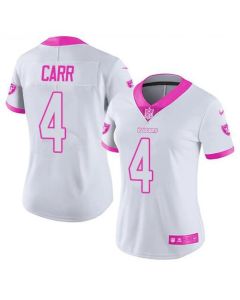Men's Las Vegas Raiders Active Player Custom White/Pink Stitched Football Jersey