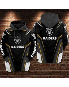 Men's Las Vegas Raiders Black/Grey 3D All Over Print Pullover Hoodie
