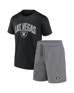 Men's Las Vegas Raiders Black/Heather Gray Arch T-Shirt & Shorts Combo Set