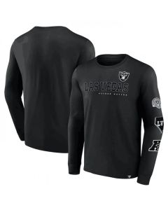 Men's Las Vegas Raiders Black High Whip Pitcher Long Sleeve T-Shirt