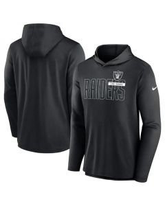 Men's Las Vegas Raiders Black Lightweight Performance Hoodie Long Sleeve T-Shirt