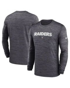 Men's Las Vegas Raiders Black Sideline Team Velocity Performance Long Sleeve T-Shirt