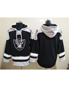 Men's Las Vegas Raiders Blank Black Ageless Must-Have Lace-Up Pullover Hoodie
