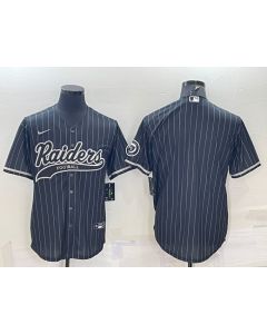 Men's Las Vegas Raiders Blank Black With Patch Cool Base Stitched Baseball Jersey