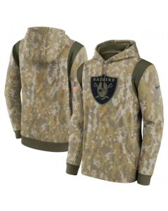 Men's Las Vegas Raiders Camo 2021 Salute To Service Therma Performance Pullover Hoodie
