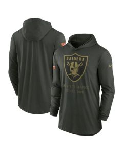 Men's Las Vegas Raiders Forest Green 2025 Salute to Service Sideline Dri-FIT Lightweight Pullover Hoodie