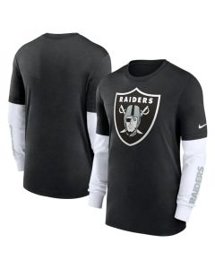 Men's Las Vegas Raiders Heather Black Slub Fashion Long Sleeve T-Shirt