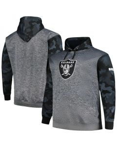 Men's Las Vegas Raiders Heather Charcoal Big & Tall Camo Pullover Hoodie