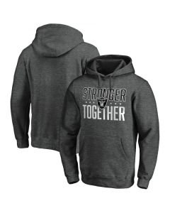 Men's Las Vegas Raiders Heather Charcoal Stronger Together Pullover Hoodie