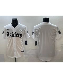 Men's Las Vegas Raiders White "Gothic Sin City Shadows Edition" Vapor Limited Stitched Baseball Jersey