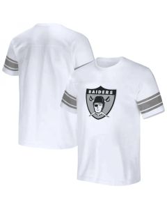Men's Las Vegas Raiders White x Darius Rucker Collection Football Striped T-Shirt