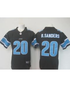 Men's Lions #20 Barry Sanders Black Limited Rush Stitched NFL Jersey