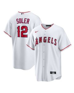 Men's Los Angeles Angels #12 Jorge Soler White Home Replica Jersey (White)