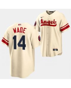 Men's Los Angeles Angels #14 Tyler Wade 2022 Cream City Connect Cool Base Stitched Jersey (Cream)