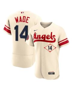 Men's Los Angeles Angels #14 Tyler Wade 2022 Cream City Connect Flex Base Stitched Jersey (Cream)