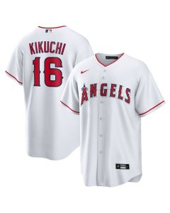 Men's Los Angeles Angels #16 Yusei Kikuchi White Home Replica Jersey (White)