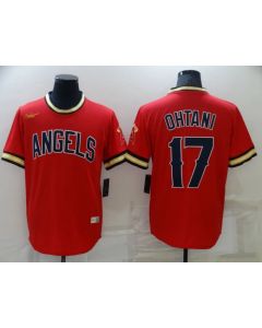 Men's Los Angeles Angels #17 Shohei Ohtani Red Cool Base Stitched Jersey (Red)