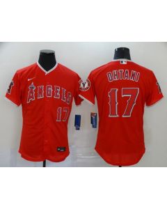 Men's Los Angeles Angels #17 Shohei Ohtani Red Flex Base Stitched MLB Jersey