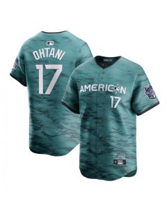 Men's Los Angeles Angels #17 Shohei Ohtani Teal 2023 All-star Cool Base Stitched Jersey