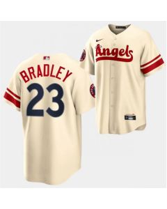 Men's Los Angeles Angels #23 Archie Bradley 2022 Cream City Connect Cool Base Stitched Jersey (Cream)