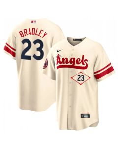 Men's Los Angeles Angels #23 Archie Bradley 2022 Cream City Connect Cool Base Stitched Jersey