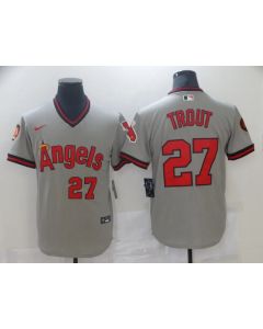 Men's Los Angeles Angels #27 Mike Trout 2020 Grey Cool Base Stitched MLB Jersey (Grey)