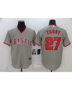 Men's Los Angeles Angels #27 Mike Trout 2020 Grey Cool Base Stitched MLB Jersey