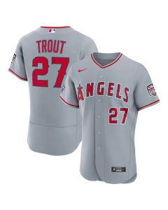 Men's Los Angeles Angels #27 Mike Trout Nike Gray 2026 All-Star Game Authentic Jersey (Gray)