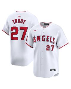 Men's Los Angeles Angels #27 Mike Trout White Home Limited Player Jersey