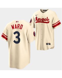 Men's Los Angeles Angels #3 Taylor Ward 2022 Cream City Connect Cool Base Stitched Jersey (Cream)