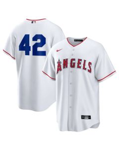 Men's Los Angeles Angels #42 Jackie Robinson Nike White Home 2025 Jackie Robinson Day Replica Jersey (White)