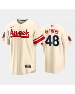 Men's Los Angeles Angels #48 Reid Detmers 2022 Cream City Connect Cool Base Stitched Jersey