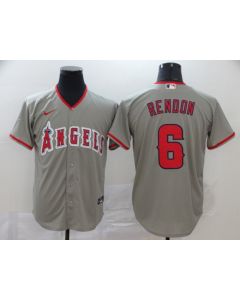 Men's Los Angeles Angels #6 Anthony Rendon 2020 Grey Cool Base Stitched MLB Jersey