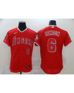 Men's Los Angeles Angels #6 Anthony Rendon 2020 Red Flex Base Stitched MLB Jersey
