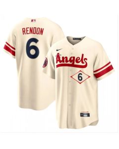 Men's Los Angeles Angels #6 Anthony Rendon 2022 Cream City Connect Cool Base Stitched Jersey