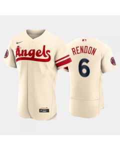 Men's Los Angeles Angels #6 Anthony Rendon 2022 Cream City Connect Flex Base Stitched Jersey