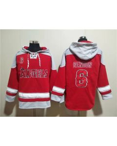Men's Los Angeles Angels #6 Anthony Rendon Red Ageless Must-Have Lace-Up Pullover Hoodie