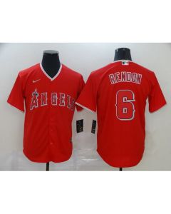 Men's Los Angeles Angels #6 Anthony Rendon Red Cool Base Stitched MLB Jersey