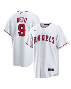 Men's Los Angeles Angels #9 Zach Neto White Home Replica Jersey