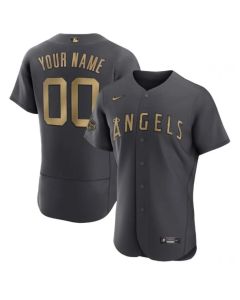 Men's Los Angeles Angels ACTIVE Player Custom 2022 All-star Charcoal Flex Base Stitched Jersey