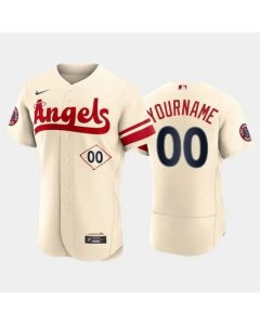Men's Los Angeles Angels ACTIVE Player Custom 2022 Cream City Connect Flex Base Stitched Jersey