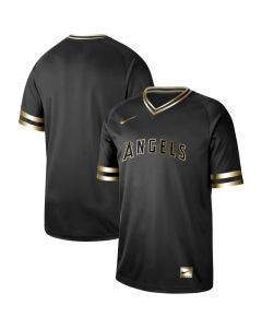 Men's Los Angeles Angels Black Gold Stitched MLB Jersey