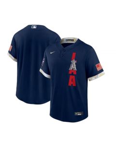 Men's Los Angeles Angels Blank 2021 Navy All-Star Cool Base Stitched MLB Jersey